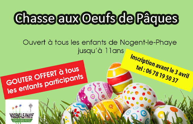 Chasse aux Oeufs de Pâques, le samedi 8 avril