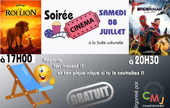 Soirée ciné, le samedi 8 juillet