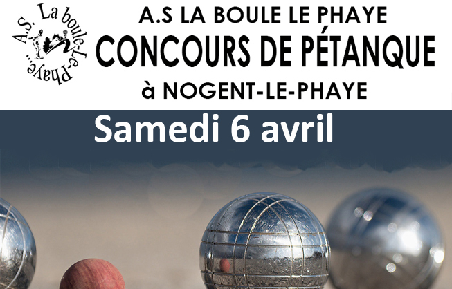 Concours de pétanque, samedi 6 avril