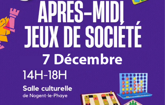 Après-midi Jeux de Société, dimanche 7 décembre