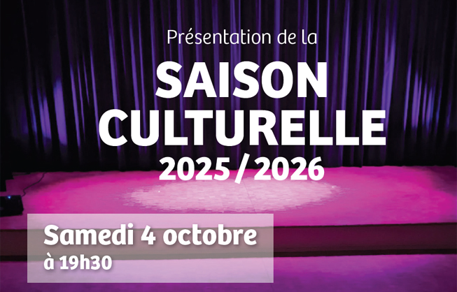Lancement de la saison culturelle 2025-2026, samedi 4 octobre