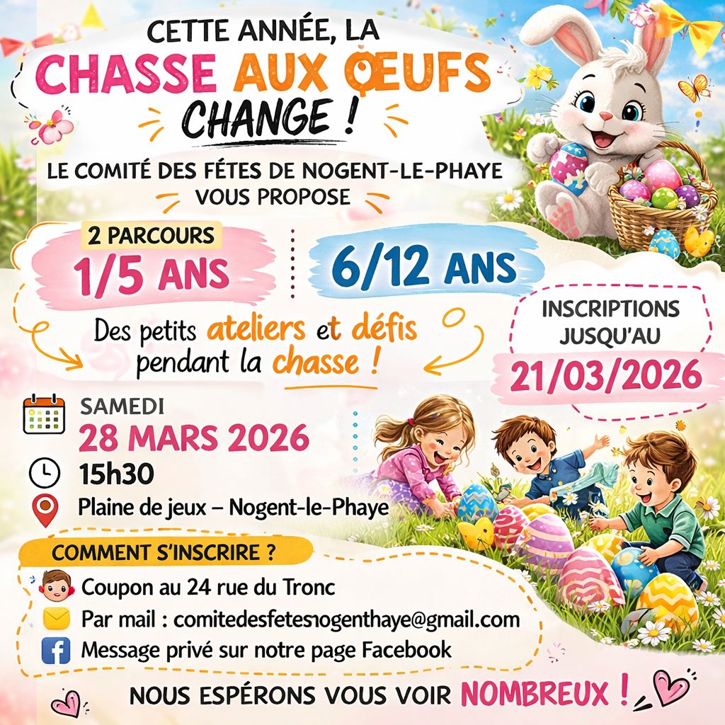Chasse aux oeufs, samedi 28 mars