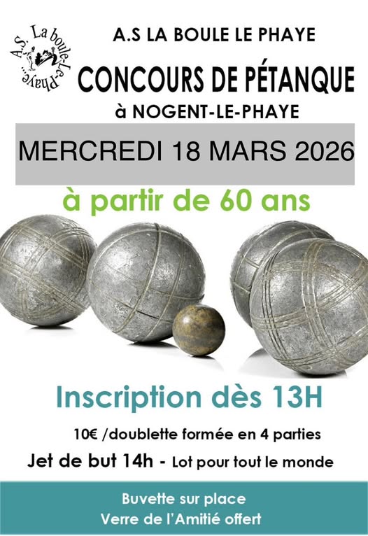 Concours de pétanque, mercredi 18 mars