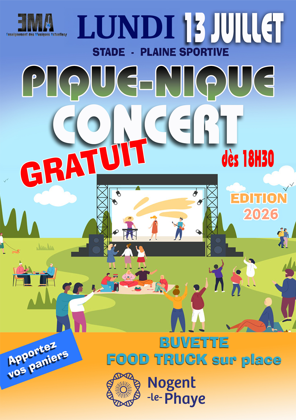 Concert Pique-nique, lundi 13 juillet