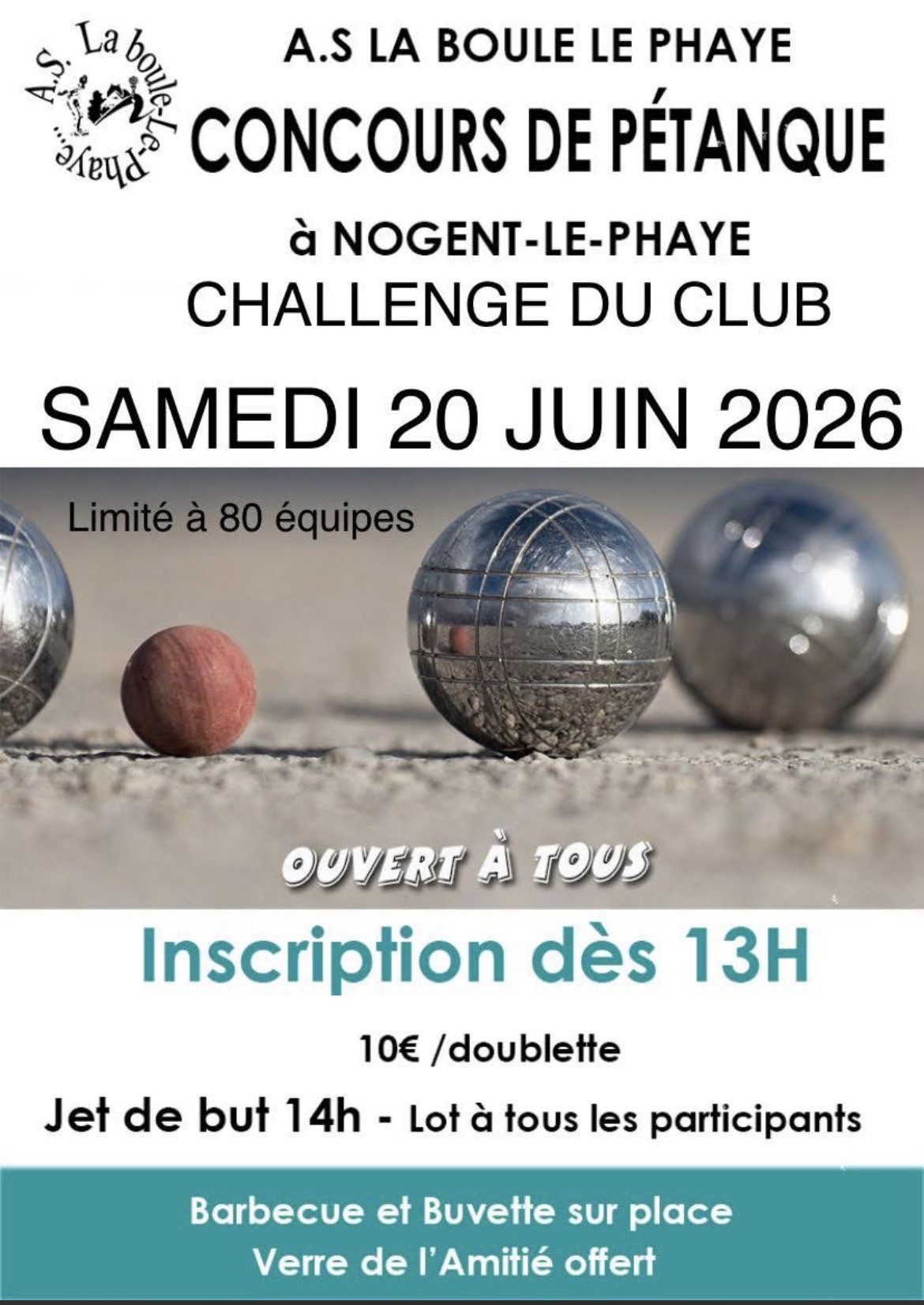 Concours de pétanque, samedi 20 juin