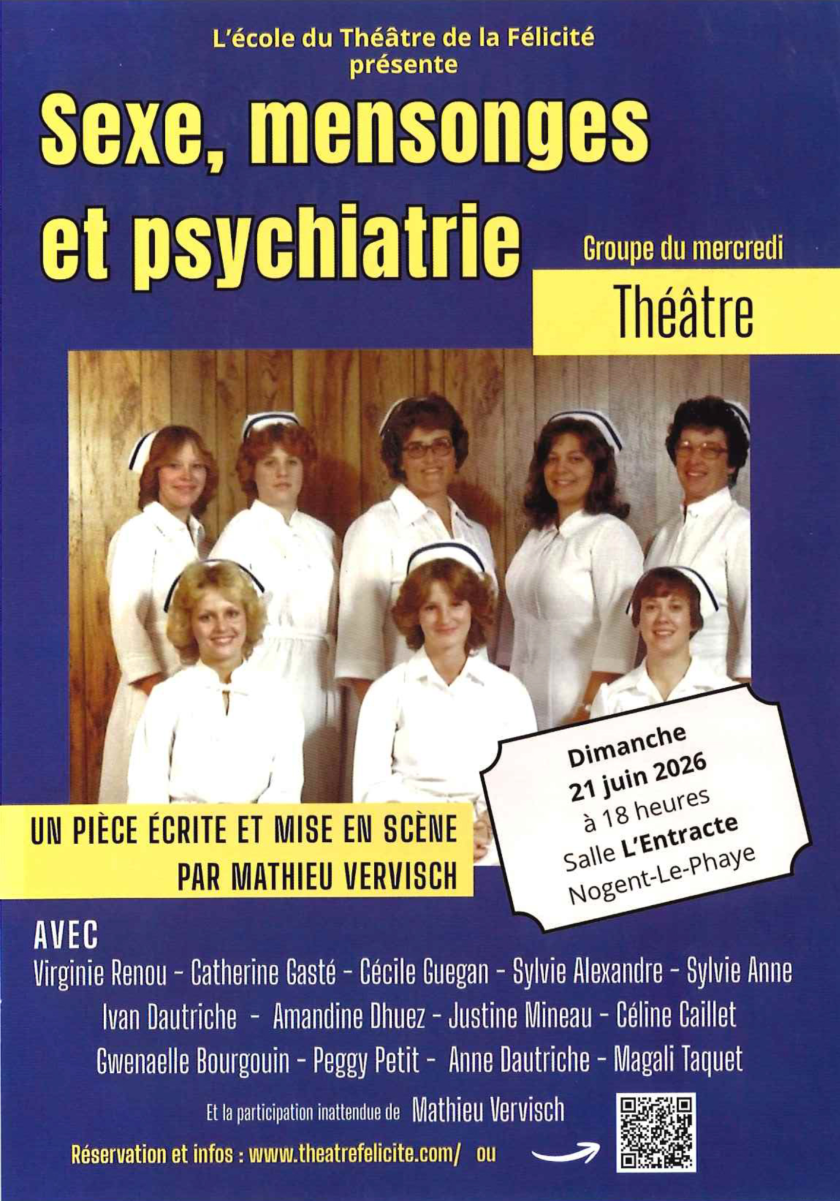 Théâtre "Sexe, mensonges et psychiatrie", dimanche 21 juin