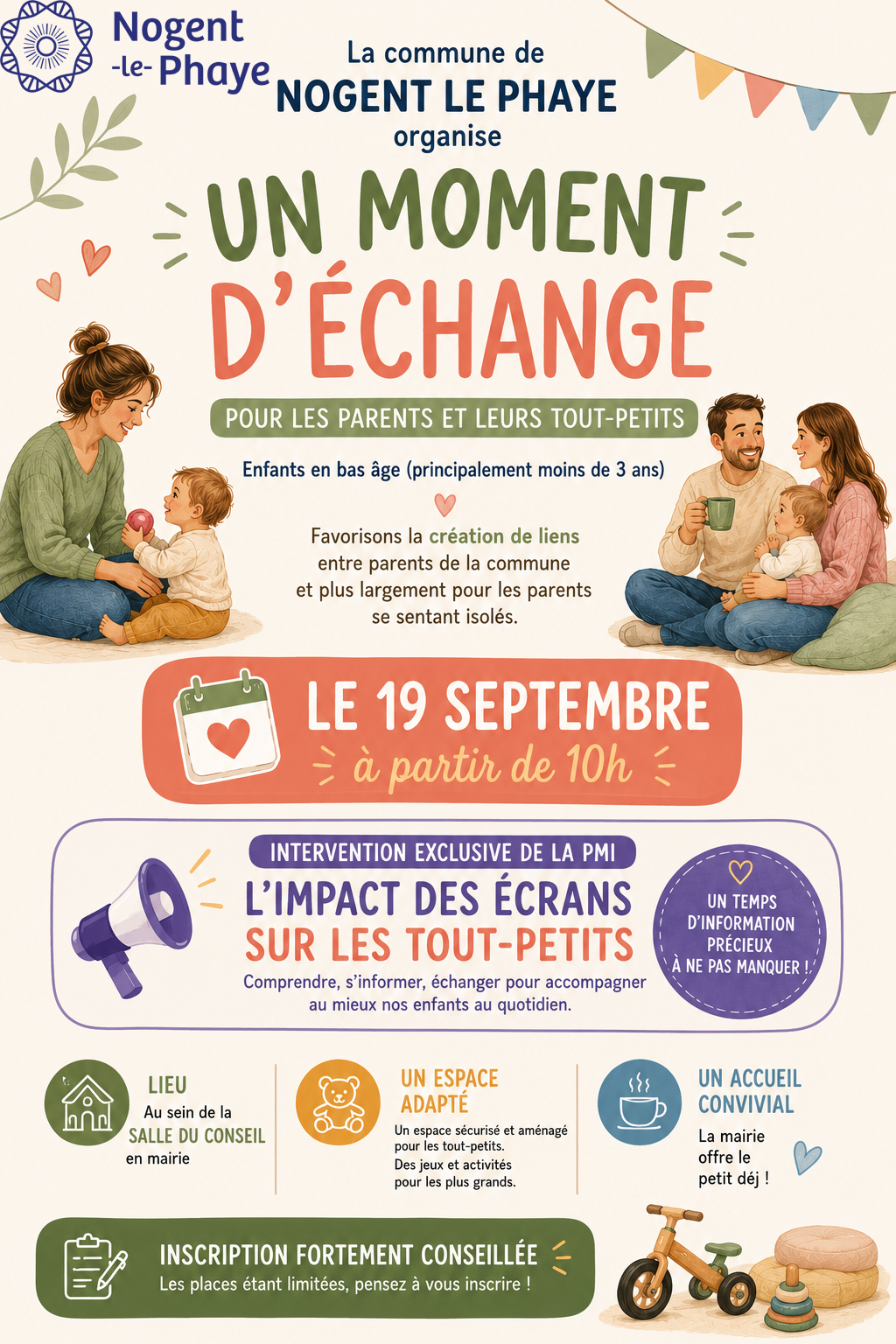 Un moment d'échange pour les parents et leurs tout-petits