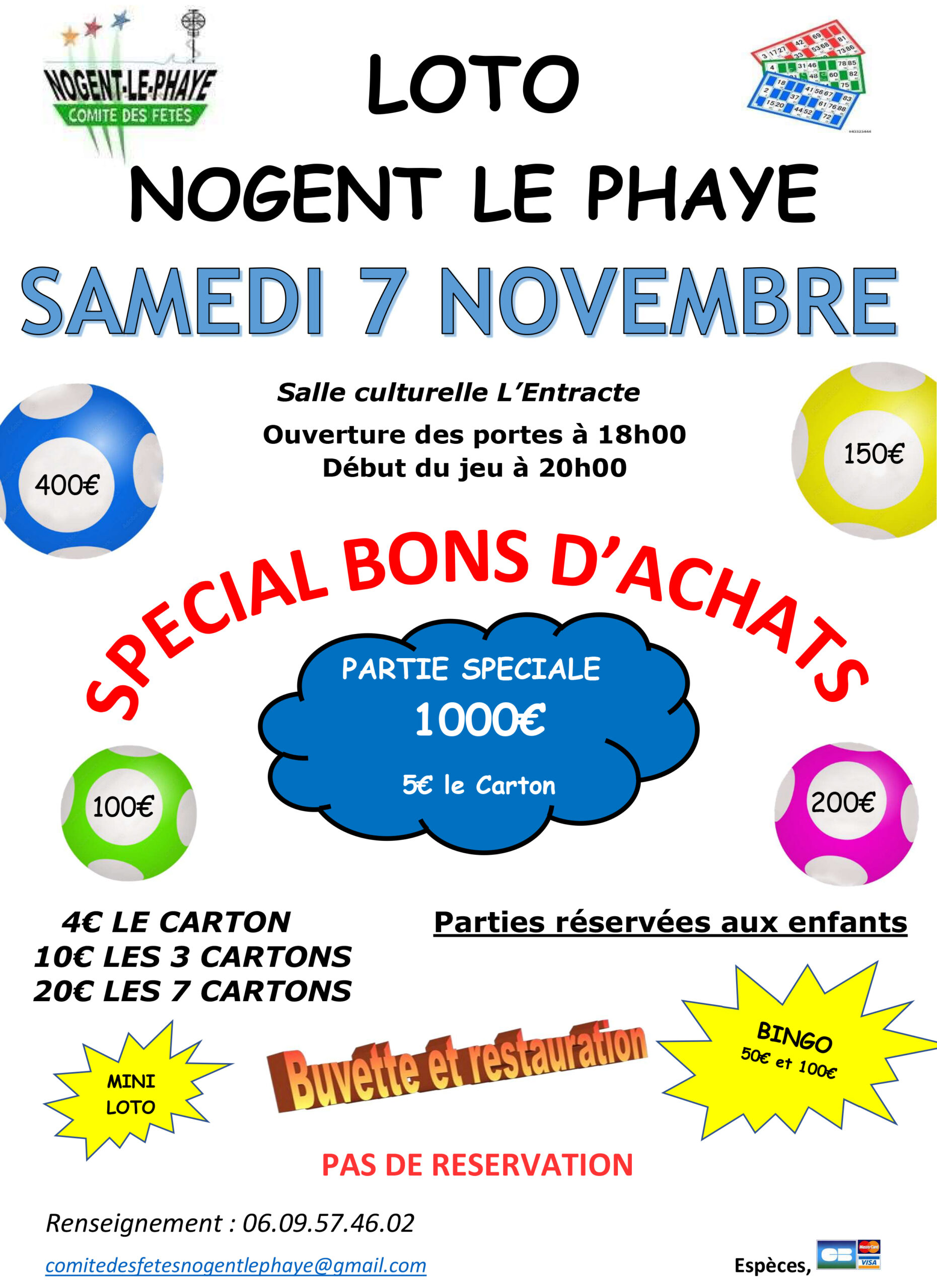 Loto du comité des fêtes, samedi 7 novembre